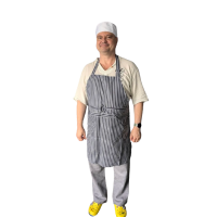 Фартукх кухарський сірий у полоску 
