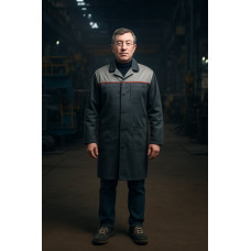 Халат мужской, рабочий, темно-серого цвета