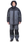 Робочий зимовий напівкомбінезон сірий з чорним 
