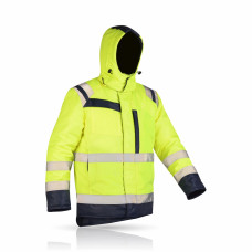 Утепленная куртка рабочая Hi-vis SPARK, желтая с СВ элементами