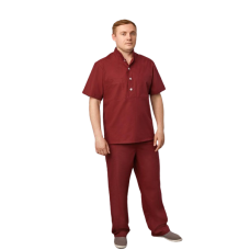 Костюм массажиста мужской, бордовый